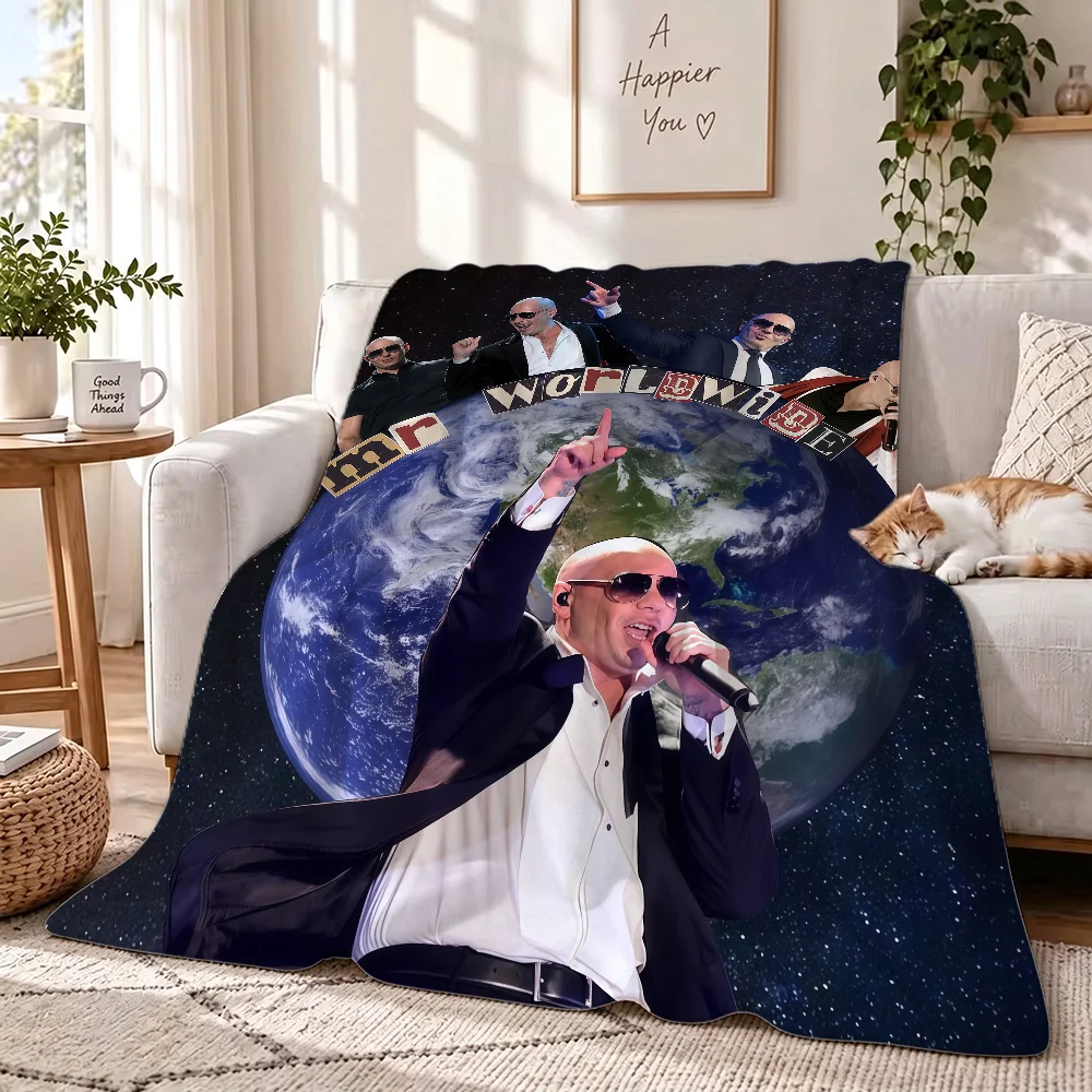 Funny Singer Pitbull Mr. Worldwide Blanket Perfect For Sofas Beds Offices Travel Chairs Warm Thick Plush Blanket All Season Use