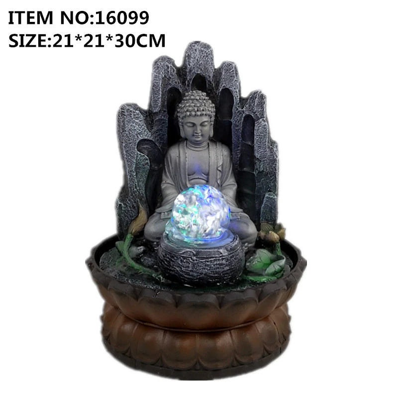 Imagem -06 - Zen Buddha Desktop Fountain com Led Bal Decoração para Casa Mesa Ornamento Desktop Fonte de Água Original Acender