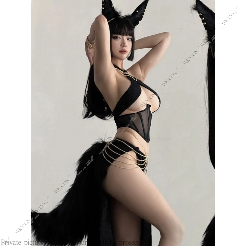 Anubis x Sirius Jackal Exotic Egyptian-style Sexy Original Design Cosplay Costume Headwear Sexy Woman Adult Halloween Play Set