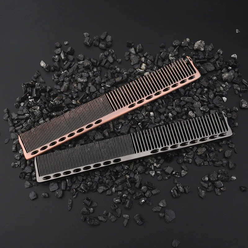 1pcs Metal Hair Comb Professional Salon Hairdresser Hair Cutting Combs Brush Comb Double Head Cutting Hair Accessories