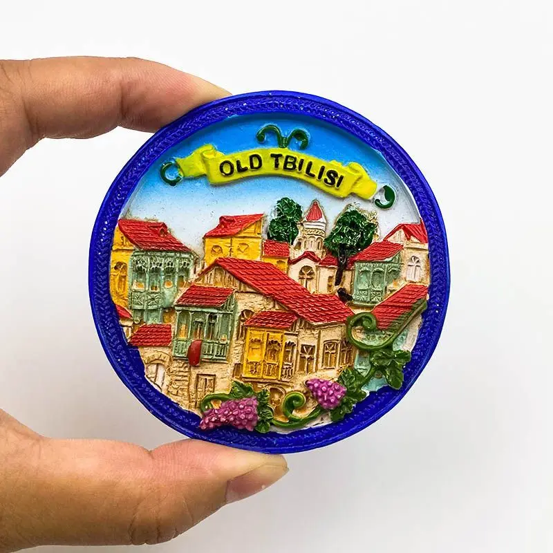 Imán magnético para nevera con diseño del edificio emblemático de Tbilisi, Georgia, recuerdo de viaje, personalizado