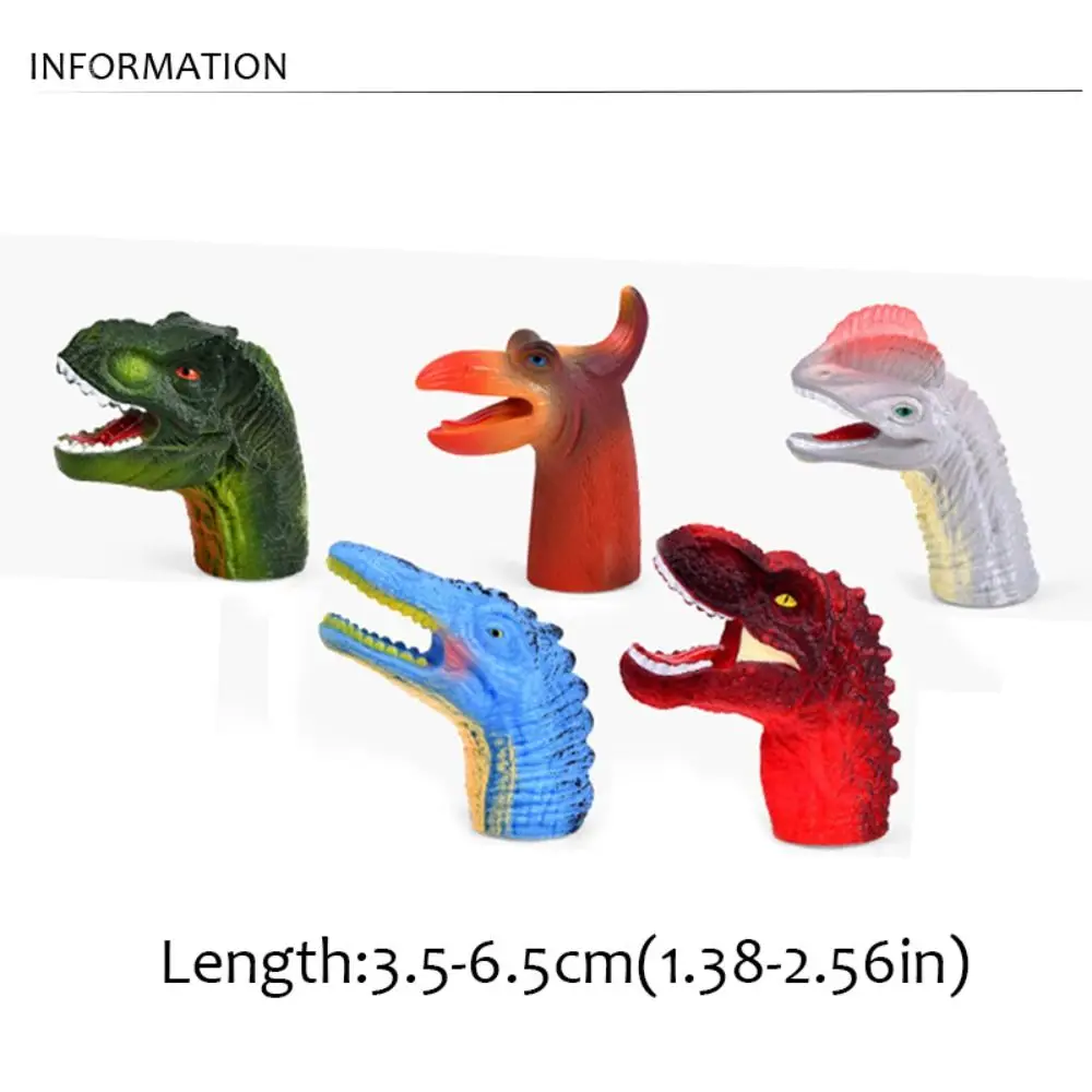 Kleurrijke Mini Dierenhandpop Veiligheid Montessori Pop Vingerpop Speelgoedset Verfraaiende Familie Dinosaurus Vingerpop