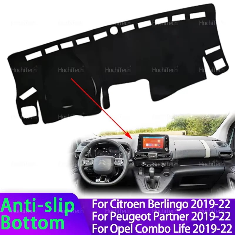 Sonnenschutz Schützen Zubehör Dashboard Abdeckung Matte Teppich für Citroen Berlingo für Peugeot Partner für Opel Combo Leben 2019-2022