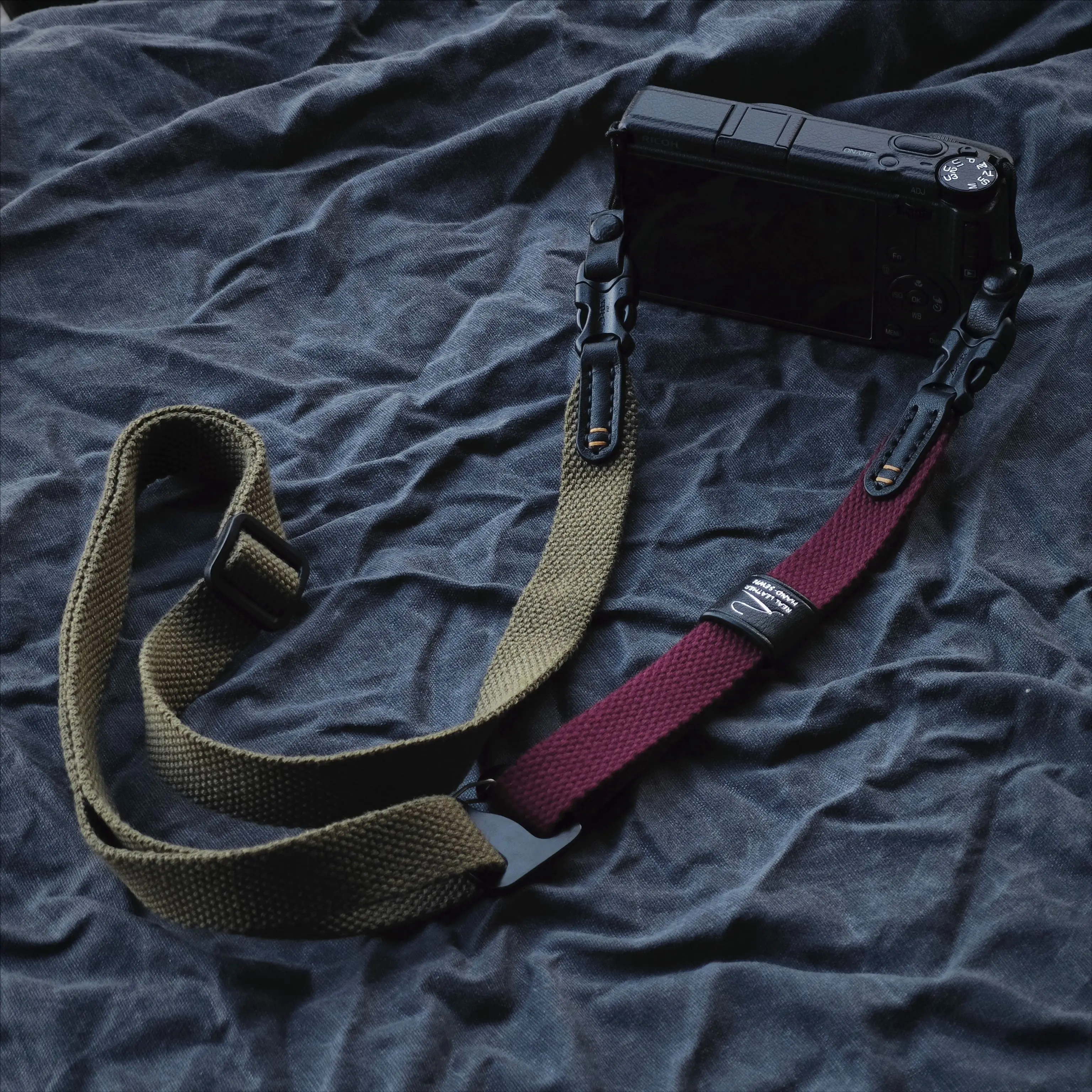 Quick release buckle adjustable camera shoulder wrist neck strap suits retro color-blocking handmade knitted crossbody straps