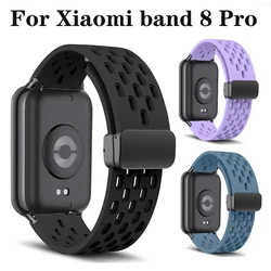 Magnetic Silicone Strap For Xiaomi Band 8 Pro Replacement Sport Watchband For Mi Band 8 Pro NFC Correa Bracelt Wrist Accessories