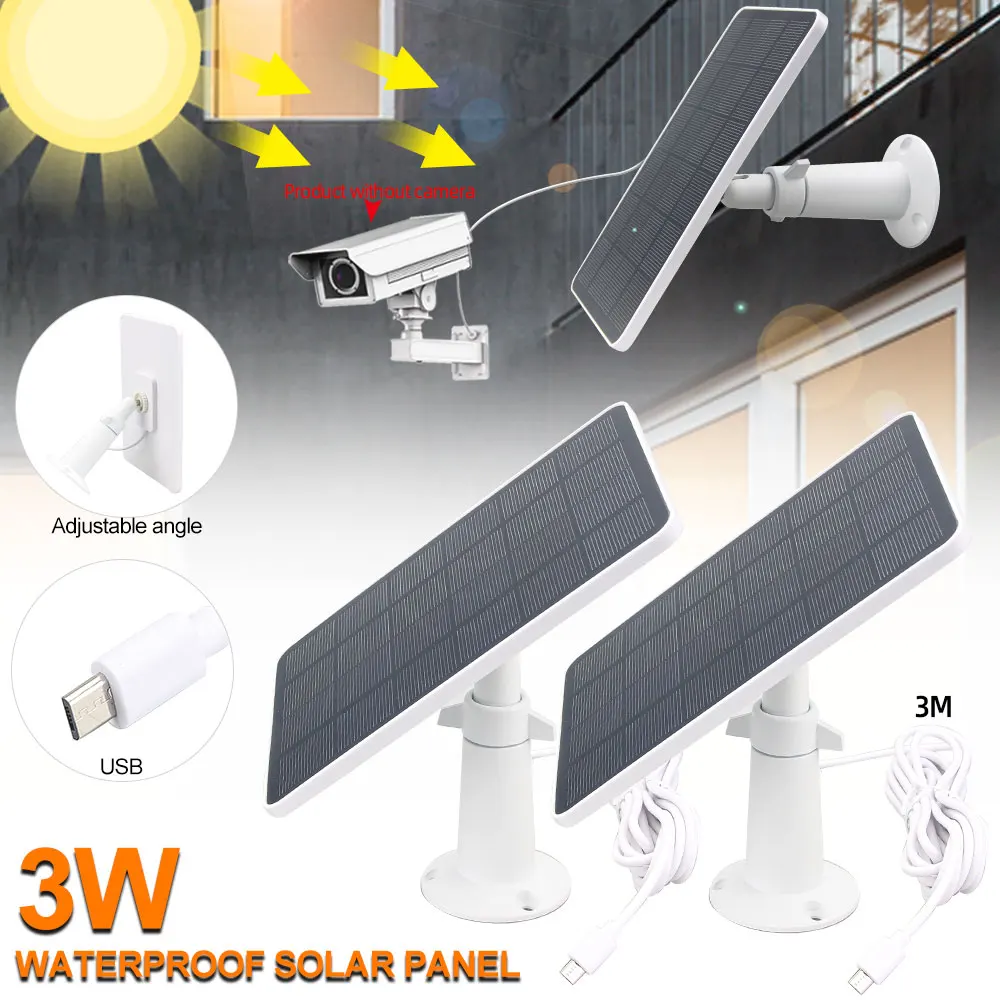 

4W Outdoor Waterproof Solar Panel for Security Home Camera CCTV Monitor 2C/2C Pro/E/2 Pro/E20 E40 Wall Mount with Power Cable