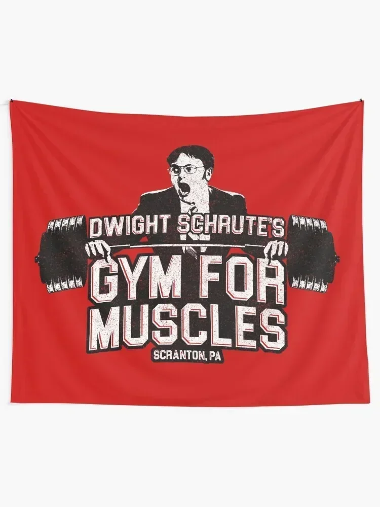 Dwight Schrute's Gym For Muscles Tapestry Room Decor Aesthetic Room Decoration Korean Style Wall Mural Tapestry