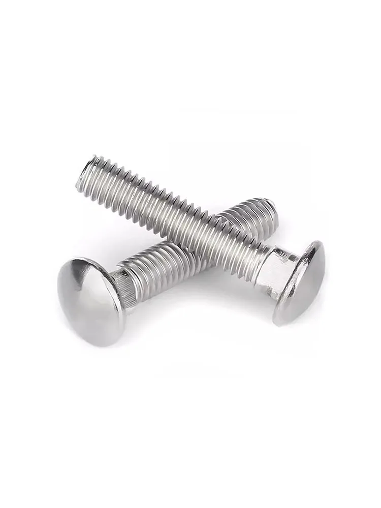 Vis à tête carrée DIN603 A2 en acier inoxydable 304, vis de chariot à collier plein fileté M6 M8 M10 M12