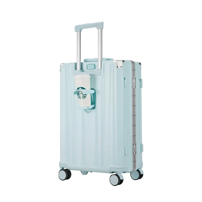 Multifunctionele 2024 Nieuwe Koffer Aluminium Frame Stille Wielen 20 Inch Draagrits Instap Bagage Trolley Koffer 24 26 Inch