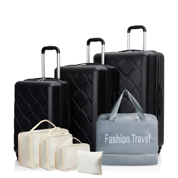 

Набор из 8 предметов: легкие и прочные чемоданы из ABS-пластика с колесами-спиннерами, 20 дюймов