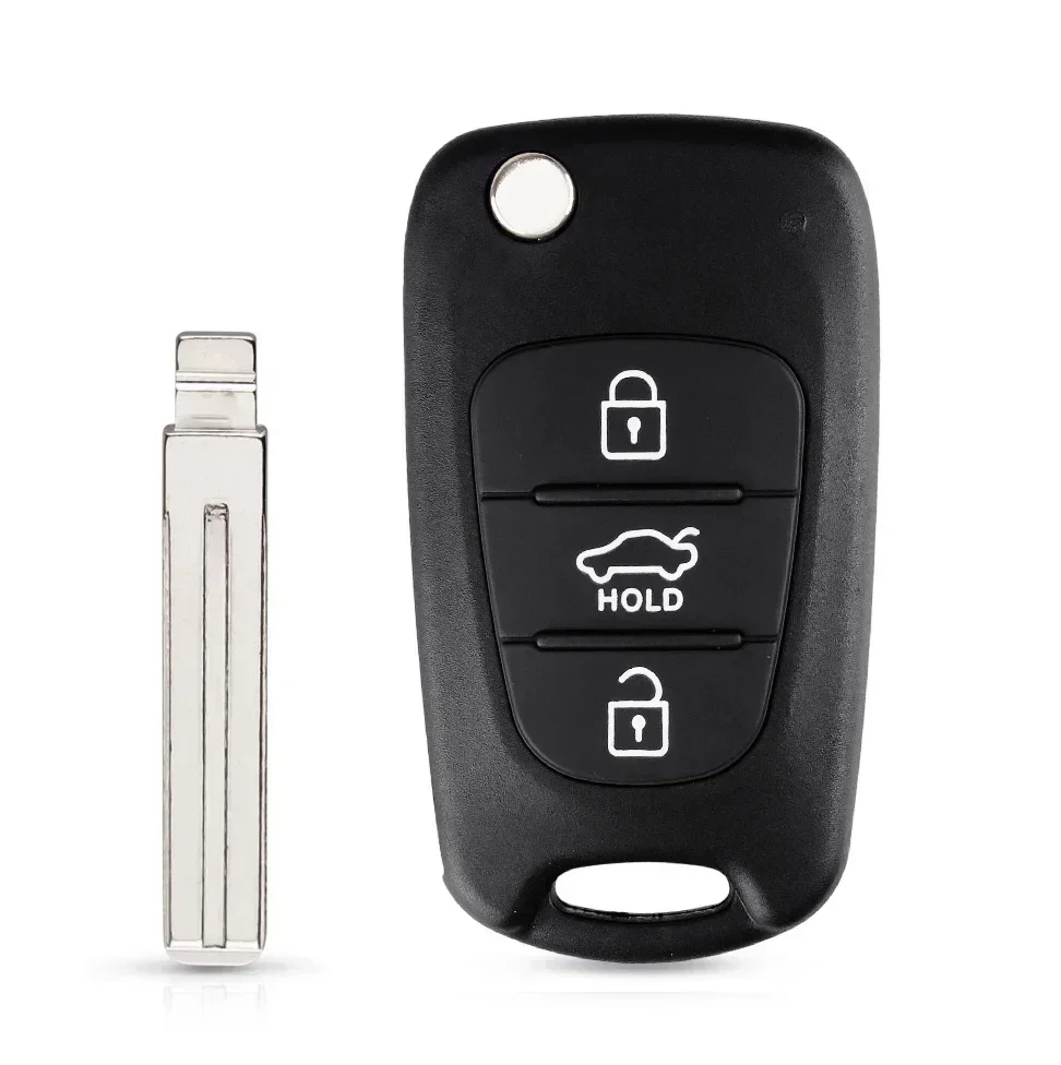 KEYYOU 플립 접이식 원격 키 케이스, 현대 I20 I30 IX35 I35 악센트, 기아 피칸토 스포티지 K5 용, 3 버튼, 2 개