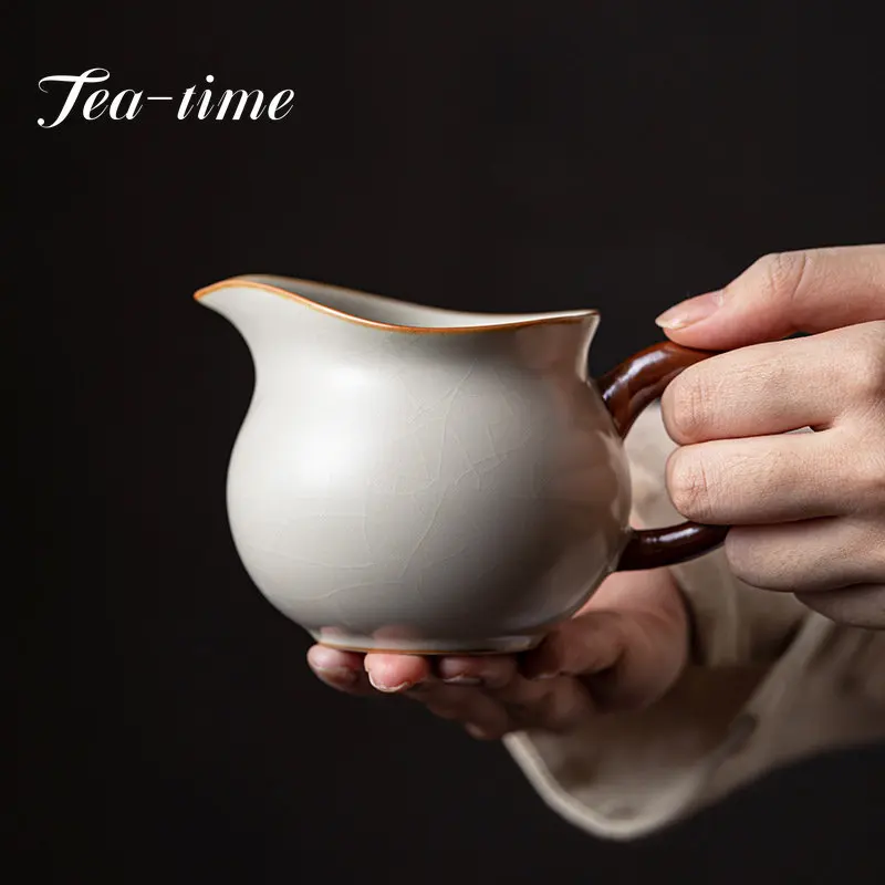 

Знаменитая китайская керамическая чашка для справедливости, ручная работа, разделительные чашки для чая, может потрескаться глазури, улучшает бытовую чайную посуду кунг-фу