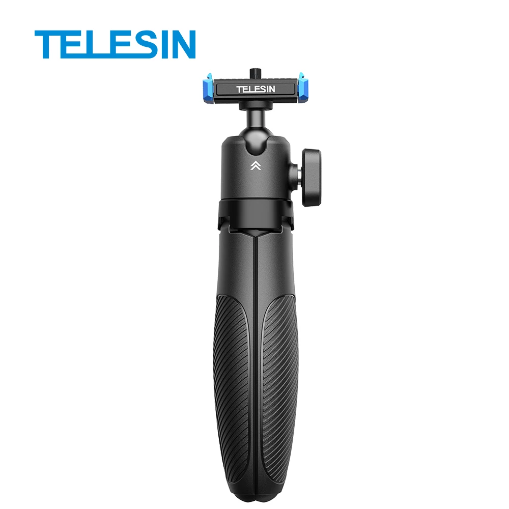 

TELESIN Mini Selfie Stick Tripod Portable Quick Release Aluminum Alloy Stand Hand Grip for GoPro DJI Osmo Action Cameras