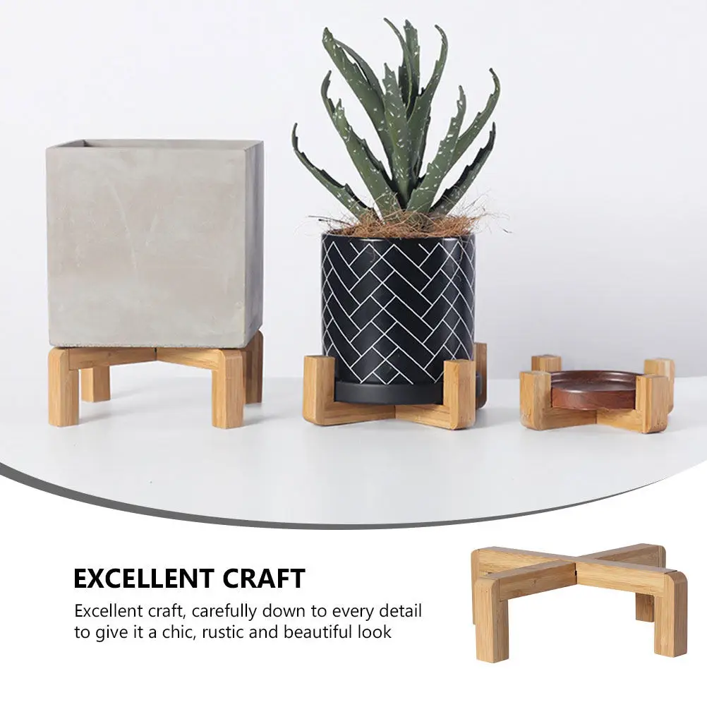 1Pcs Wooden Flowerpot Holder Decorative Plant Pot Base Nordic Style Flower Rack for Indoor Outdoor Garden Balcony Natural Rustic