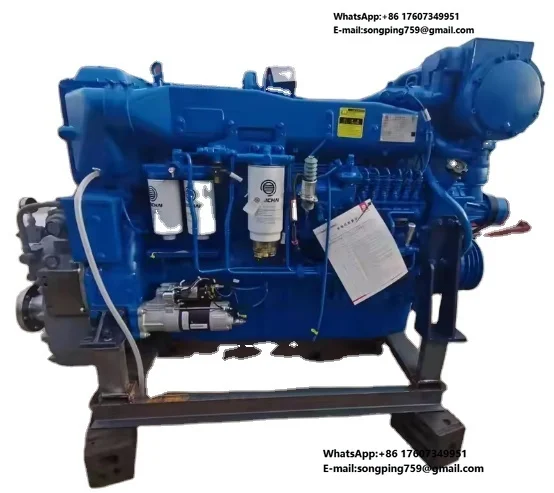 Nuevo Motor Diésel Marino HONGHAO CE Serie WD10 de 218HP, 6 Cilindros, 4 Tiempos, 380V 60Hz, Propulsión Interior para Barcos, Trifásico, Fácil Instalación