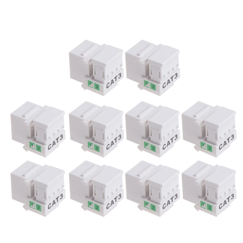 10x Telephone RJ11 CAT3 Voice Module Adapter Telephone Extender Keystone