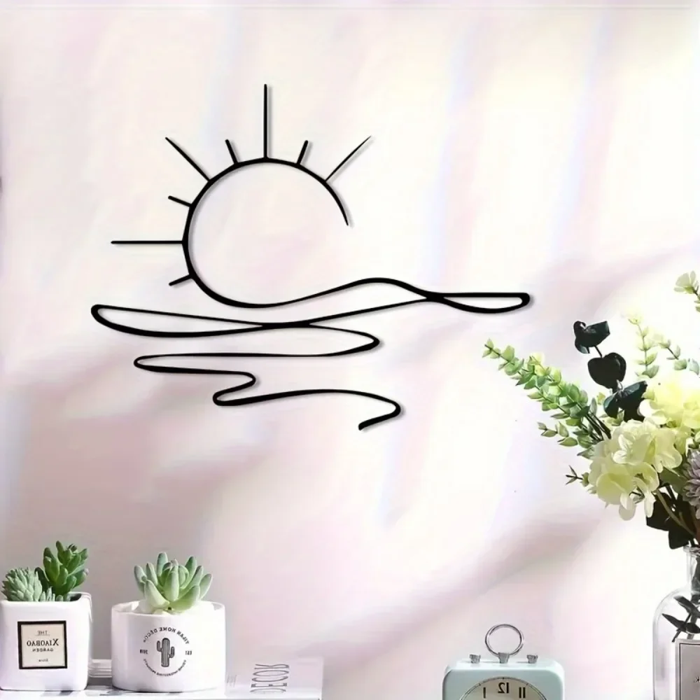 Chic Minimalist Sunrise Aluminum Wall Art 12x16 Waterproof Durable Decor for Living Room Bedroom Modern Home Aesthetics