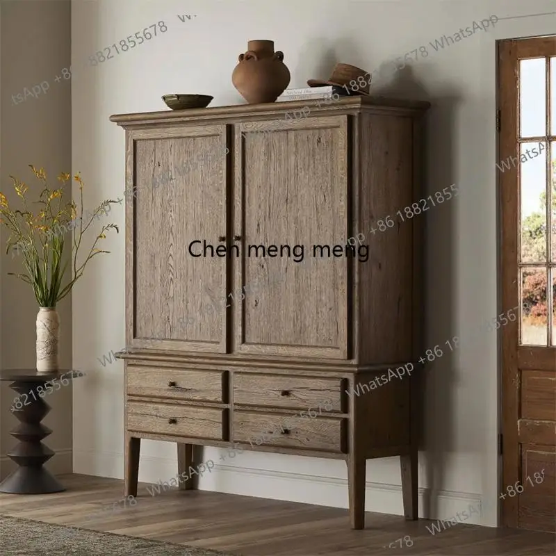 

Solid wood dining side cabinet, dining room, living room against the wall storage, storage, old entrance cabinet