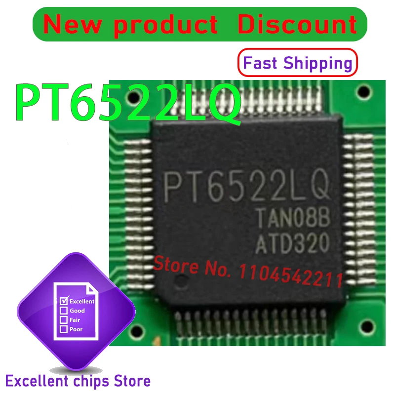 

(5piece) 100% New PT6522-Q PT6522LQ PT6522Q PT6522 LQFP64 Chipset