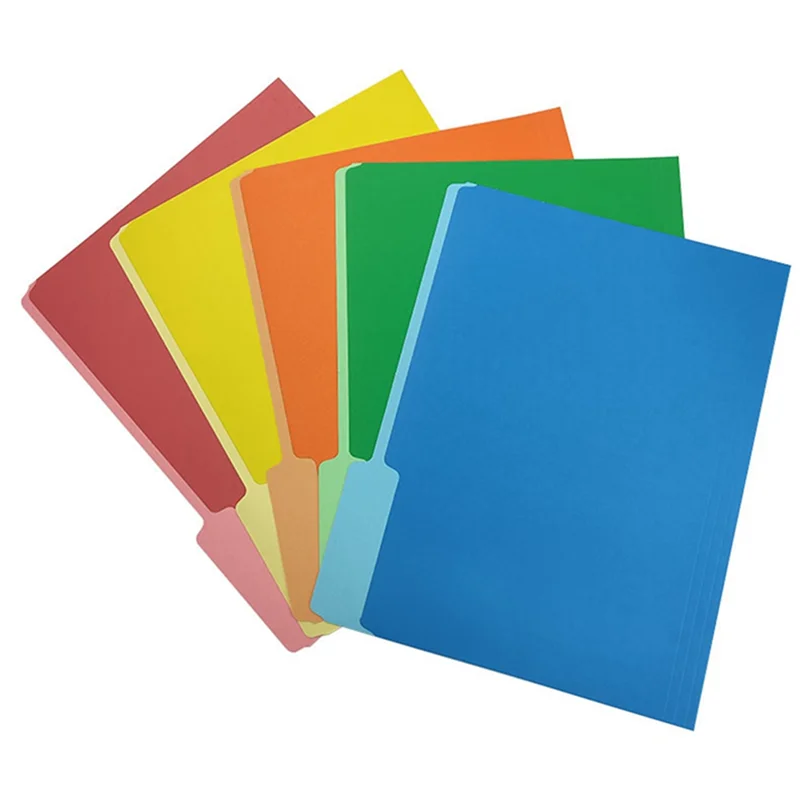 Manila Color Five-Color Single-Page Folder Paper Storage Folder Single-Piece Folder Office Data Classification