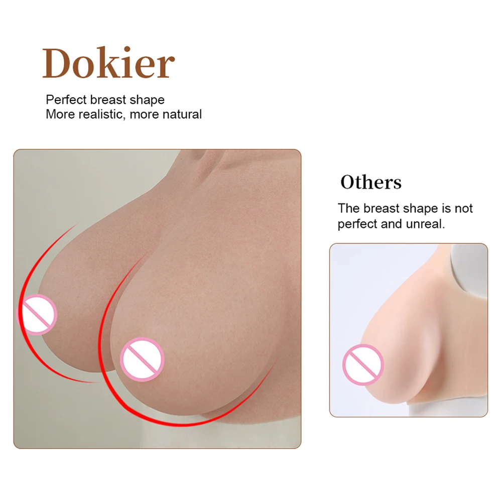 Dokier Realistic Silicone Huge Fake Breast Forms Boobs for Crossdressers Drag Queen Crossdressing Shemale Crossdress Prothesis