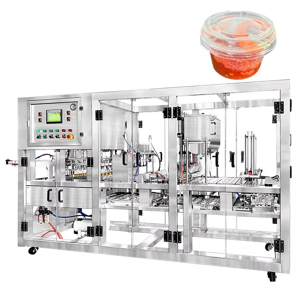 Customized Automatic Sauce Cup Filling Packing Machine Dipping Sauce Cup Packing Machine Paste Sauce Cup Filling Sealing Machine