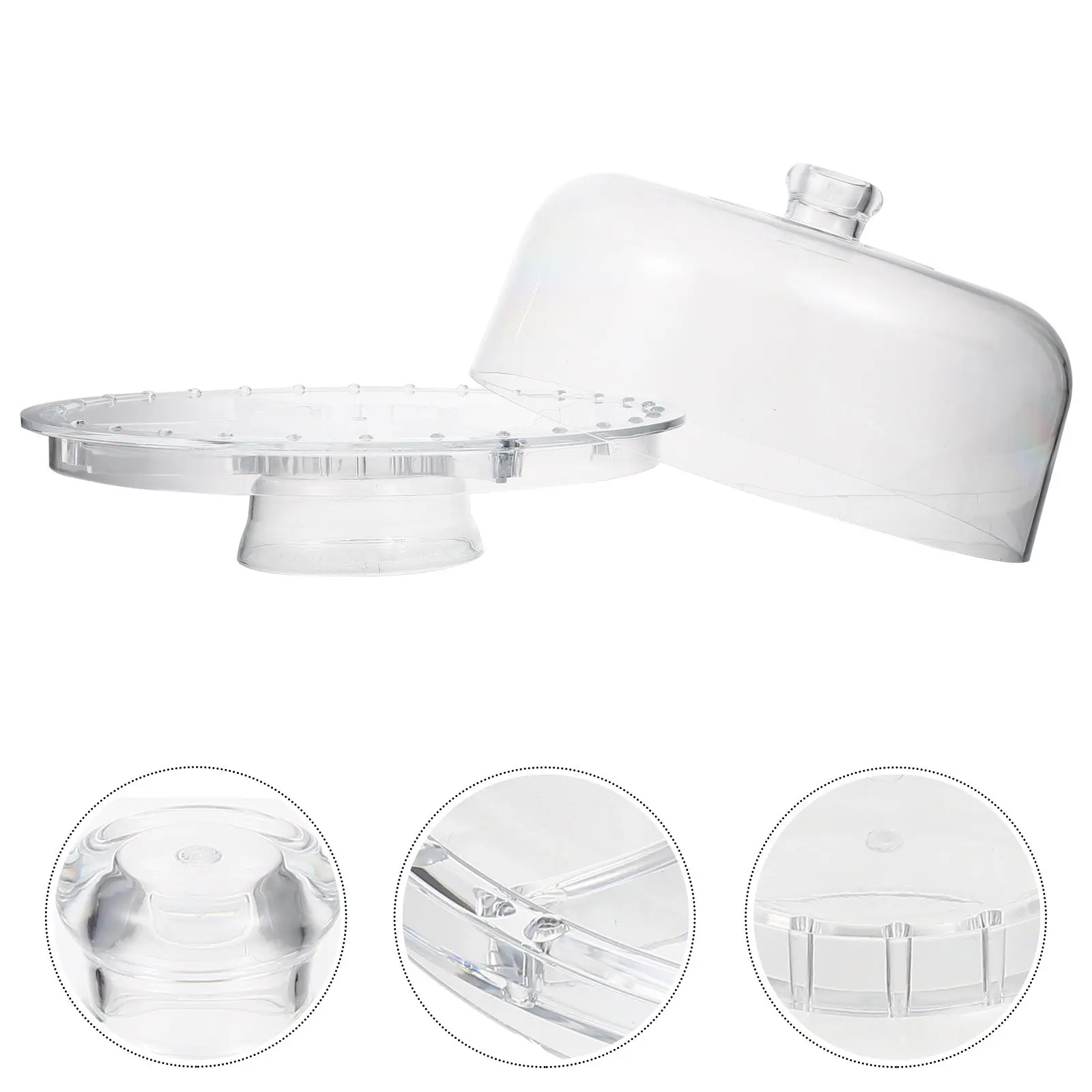 

1Set Premium Cake Display Plate Fruit Dessert Stand Food Serving Tray Base Design Transparent Cake Holder for Wedding and Shop