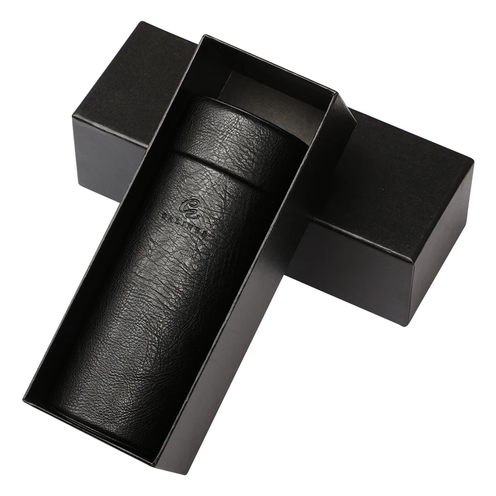 Leather Cigar Tube Jar Portable Cedar Wood Humidor Box Cigar Case W/ Humidifer Hygrometer Fit 5 Cigars Humidor