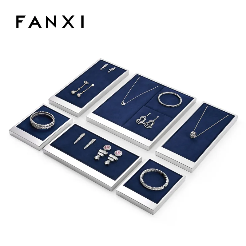 Fanxi luxury jewelry display props necklace rings earrings display tray counter jewelry tray