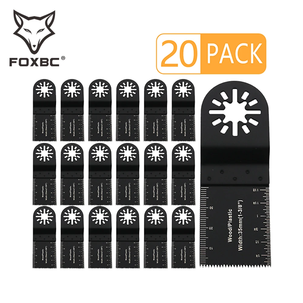 

FOXBC 20PCS Oscillating Saw Blades For Dewalt, Bosch, Makita Power Wood Cutting Tools