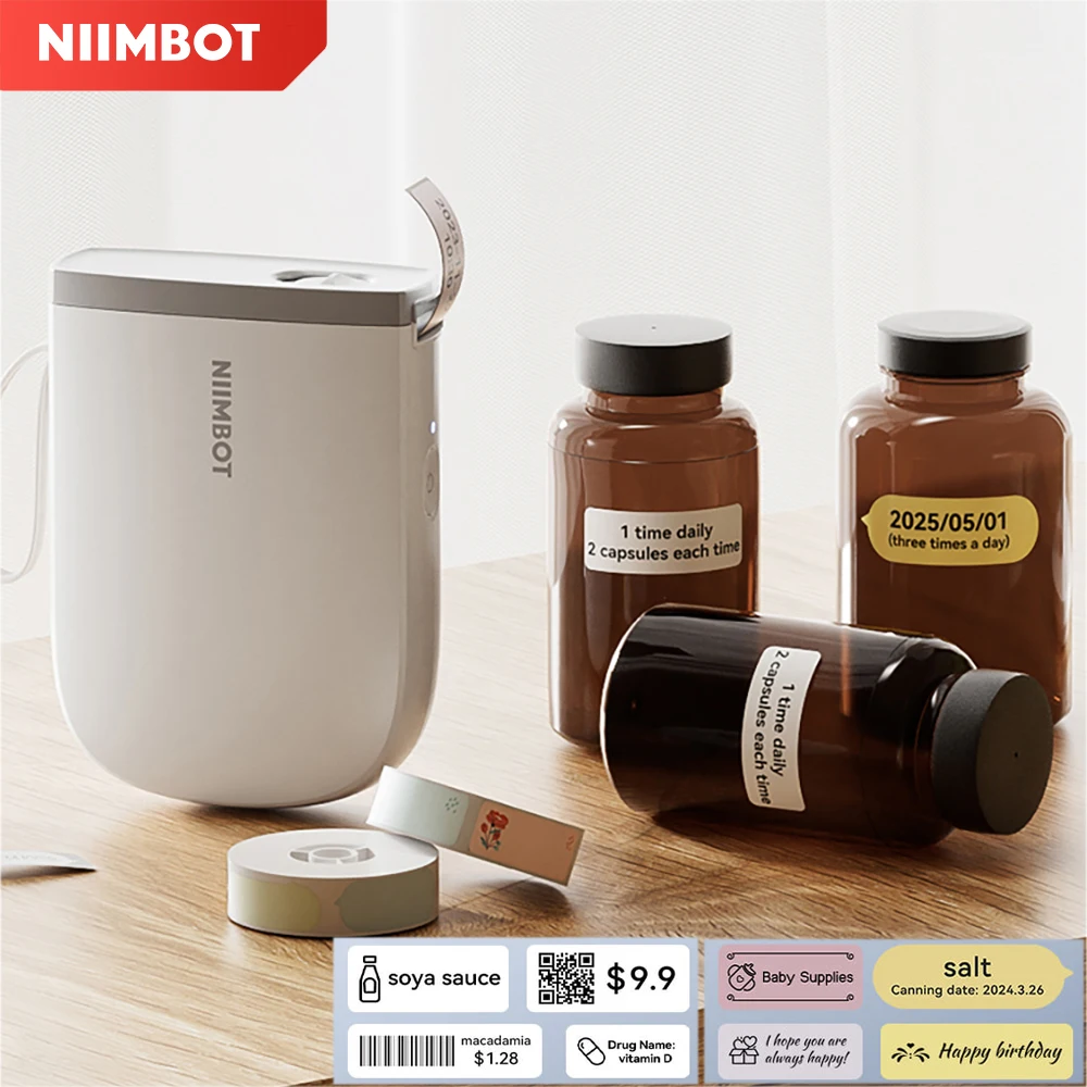 Niimbot D11 Mini Thermal Printer Pocket Label Maker USB Bluetooth Label Stick Printer Inkless DIY Name Price Tag