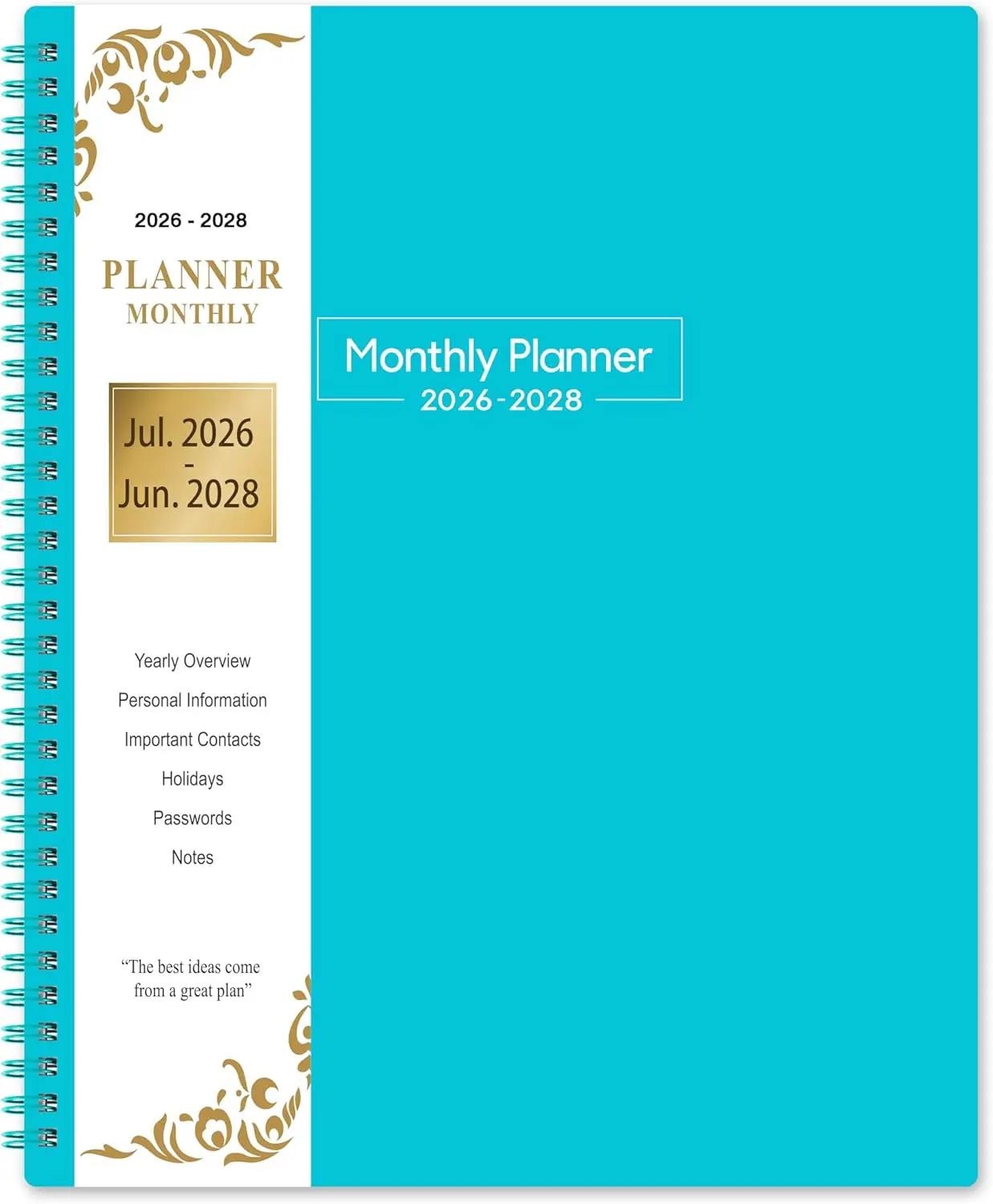 Monthly Planner 2026-2028 - Monthly Planner from July 2026 to June 2028, 8.5'' x 11'', 2-Year Planners with Inner Pocket