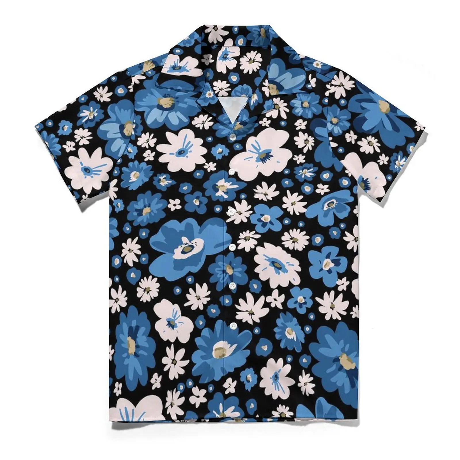 

Daisies Floral Casual Shirt Cute Flowers Print Cool Hawaiian Shirts Male Short Sleeve Beach Comfortable Custom Plus Size Blouses