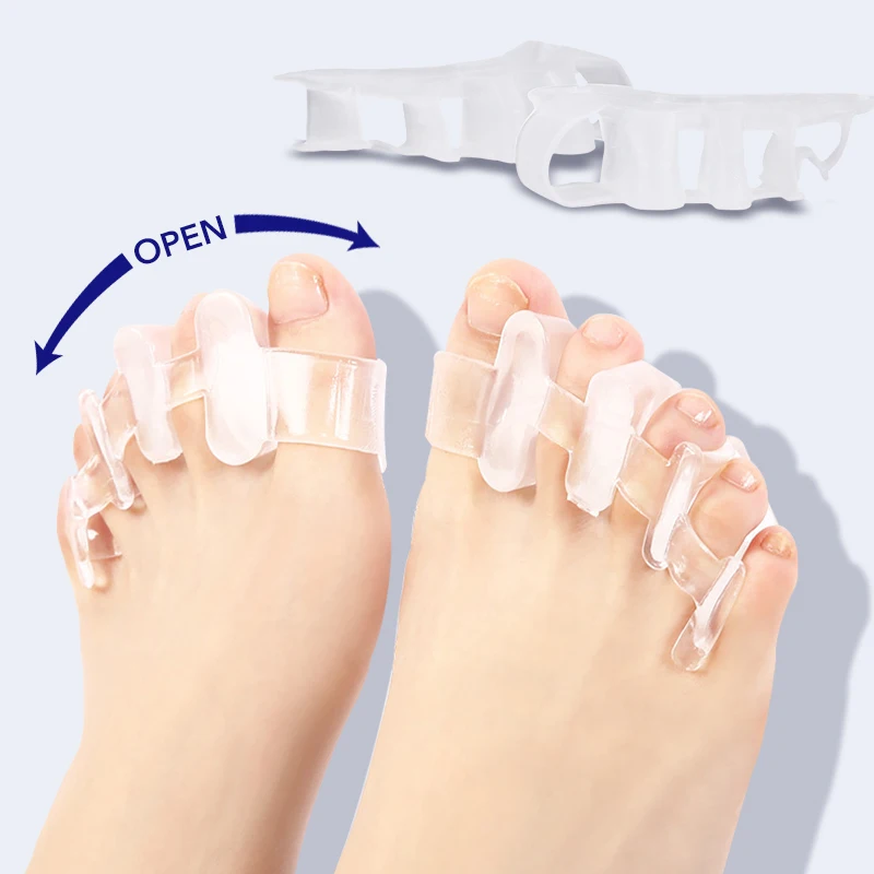 

1 пара разделителей пальцев, корректор бурсита пальцев для выравнивания пальцев, правильное облегчение боли пальцев, разделители пальцев для женщин и мужчин