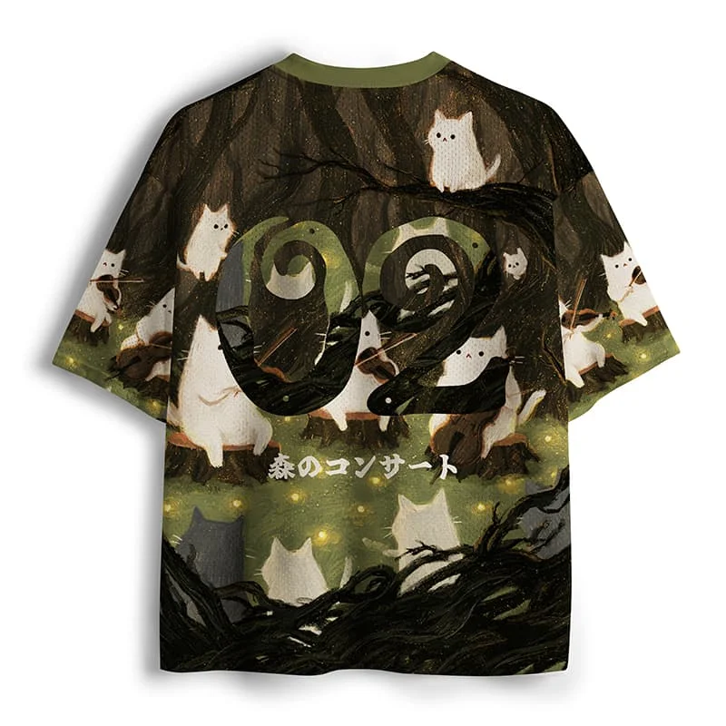 2026 Popular V-neck Mesh T-shirt with Fun Printed Short Sleeved T-shirt, Retro Streetwear, Loose Oversized Sports Mesh T-shirt