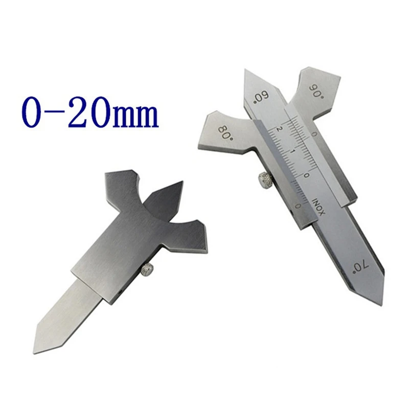 ABMO 0-20Mm Calibro di giuntura per saldatura portatile Profondità di metallo Spessore Angolo di ispezione Righello Strumento per la lavorazione del legno 60 70 80 90 Angolo
