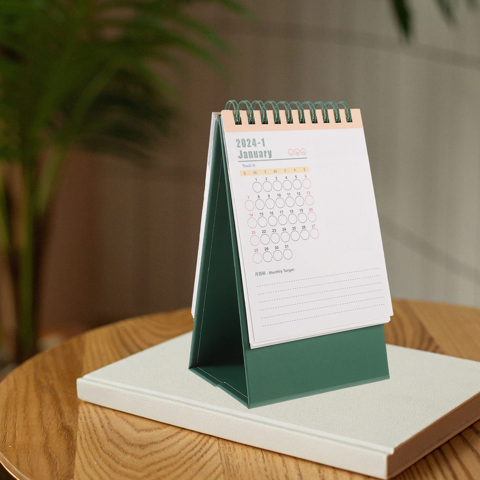 

Simple Paper Desktop Calendar 2024 Month Standing Desk Calendar Office Household Decorative Small Daily Use Home Accessories