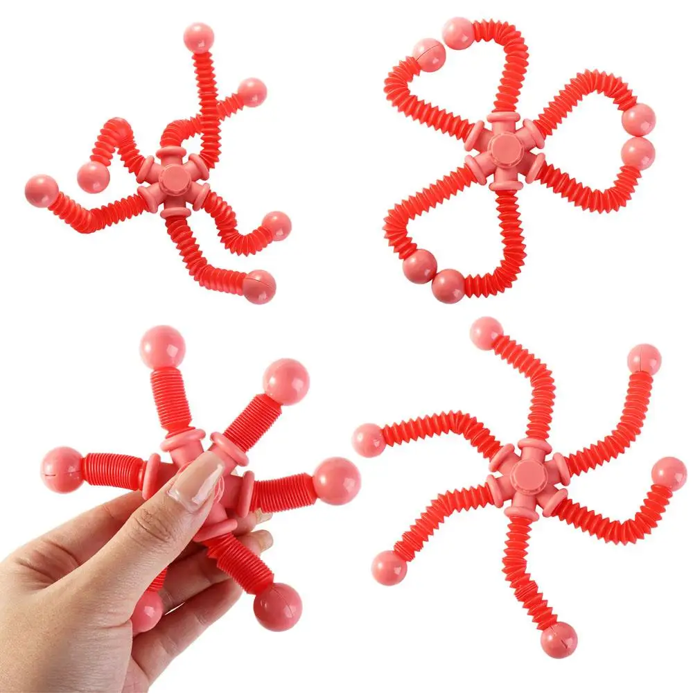 Transformable Fingertip Gyros Toy Parent-Child Fidget Fidget Spinner Toys Telescopic Novelty Pop Tubes Toy Toy for Kids