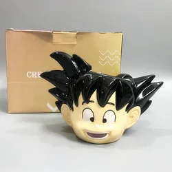 Anime Dragon Ball Cosplay Mug New Water Cup Creative Son Goku Head Shape Ceramic Cup 400Ml Special-Shaped Cup Pen Container Gift