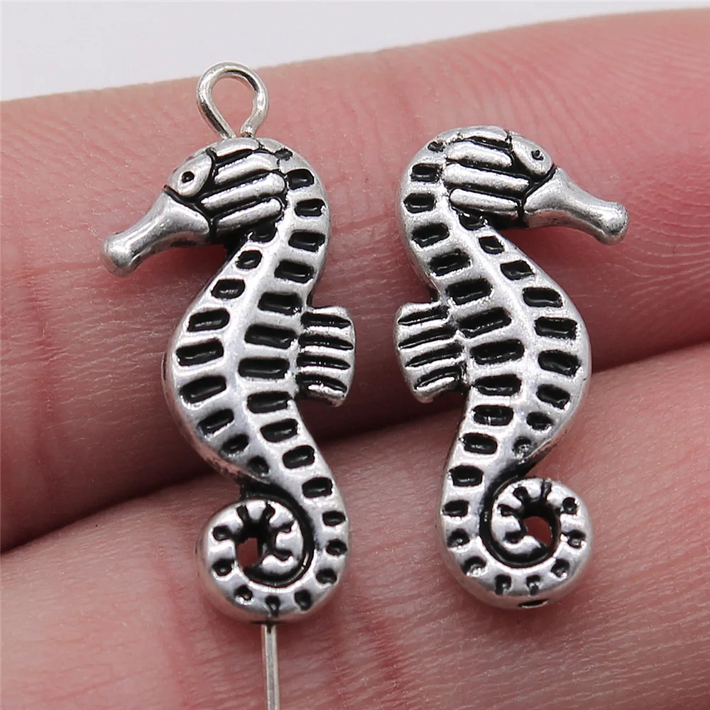 20pcs Sea Animal Marine Life Starfish Shell Dolphin Jellyfish Octopus Hippocampus Small Hole Beads For Jewelry Making