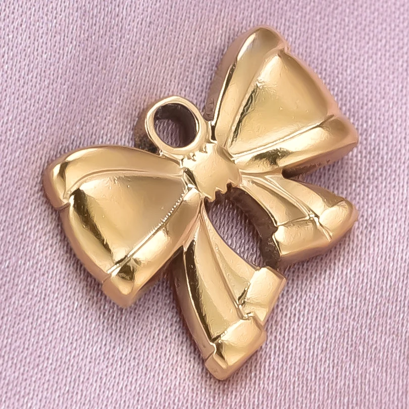 10pcs/Lot Wholesale Girl Pendant Bow Stainless Steel Charm Diy Jewelry Making Supplies Women Accessories Handmade Earrings Bulk