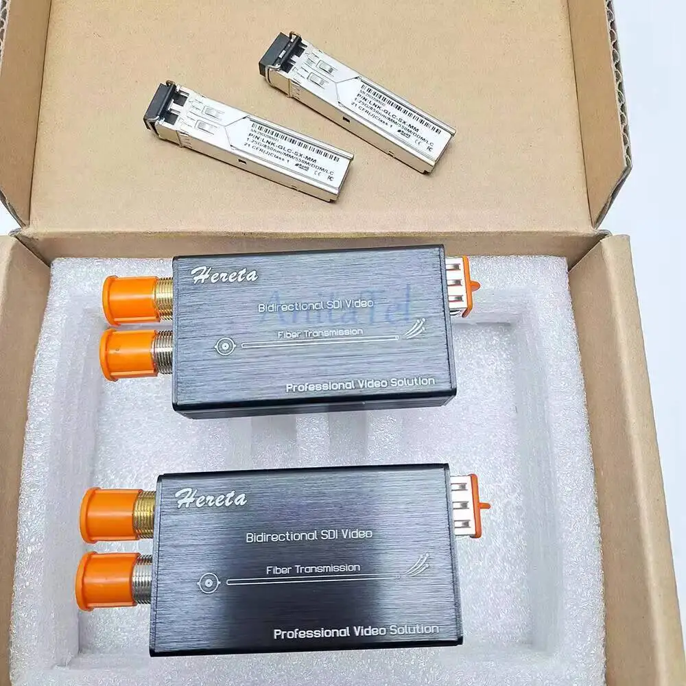 Bidi HD-SDI Transceiver Converter/Extender, Up To 550M Multimode LC/SC Fiber Transceiver With SFP Module 1080I HD SDI