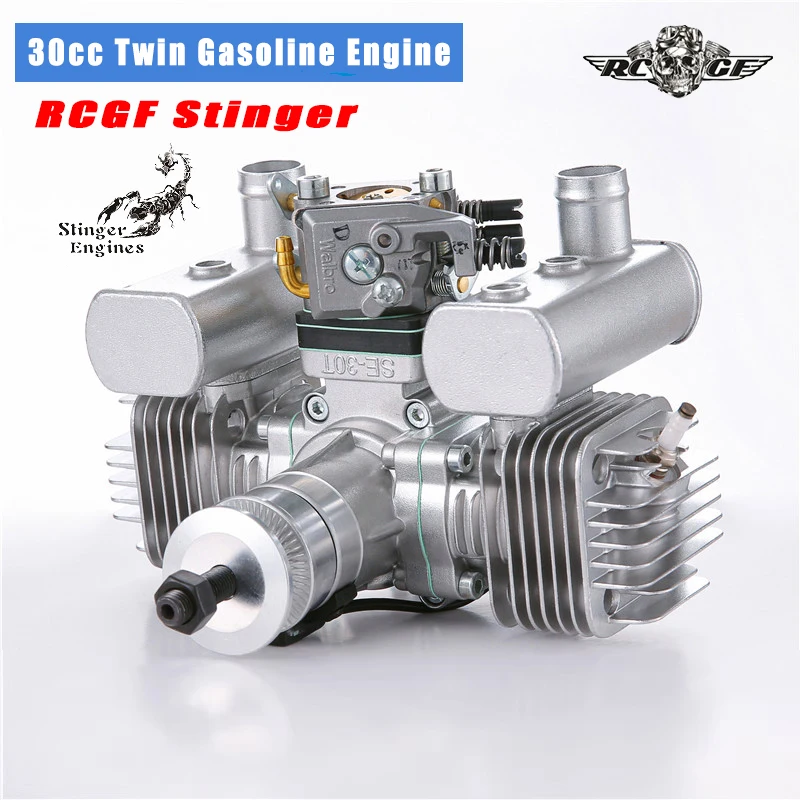 RCGF STINGER 30CC TWIN 2 Stroke Engines Rc Model Gasoline Engines Rc Aircraft Rc Airplane Two Cycle Stinger 30cc Engine