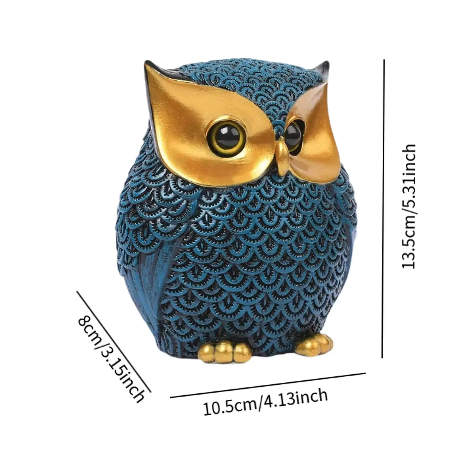 Blue Owl Statue Gift for Birds Lovers Ornament Modern Accents Animal Figurine for Office Bedroom Table Desk Bookshelf Decoration view 6