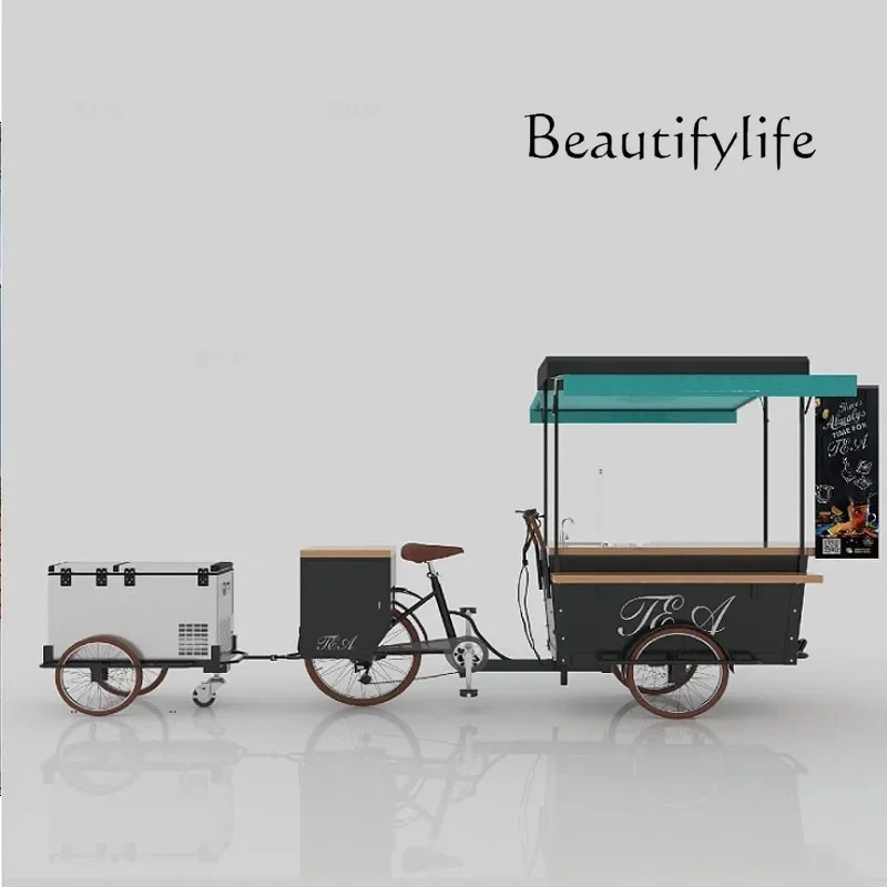 

Float Barbecue Oyster Sandwich Dining Car Wrought Iron Snack Car Mobile Startup Stall Car Promotional Coffee Pancakes