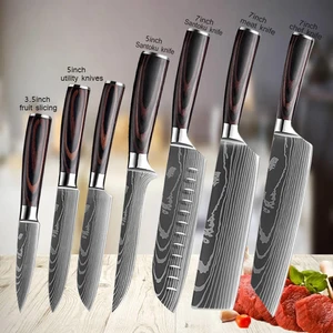Dao nhà bếp chuyên nghiệp Damascus, Santoku Cleaver của Nhật Bản, dao cắt, dao thép không gỉ, cleaver 12 Bọ vít bán hàng chính - 7