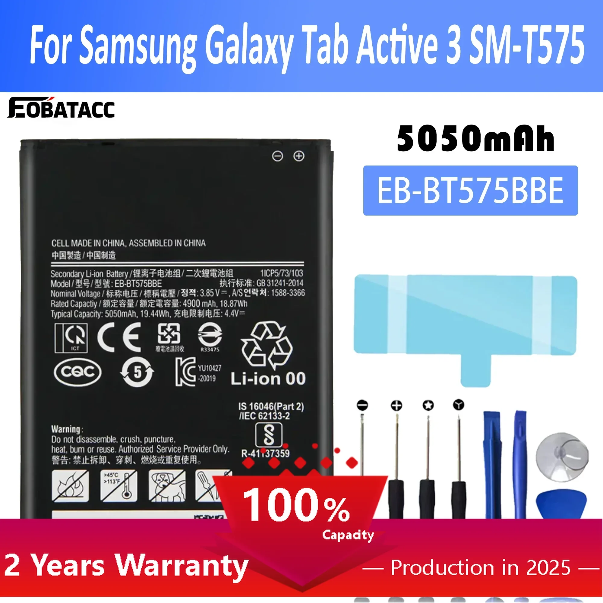 

EOENKK аккумулятор для телефона EB-BT575BBE для Samsung Galaxy Tab Active 3 SM-T575 T575 SM-T570 GH43-05039A Сменный аккумулятор 4900 мАч
