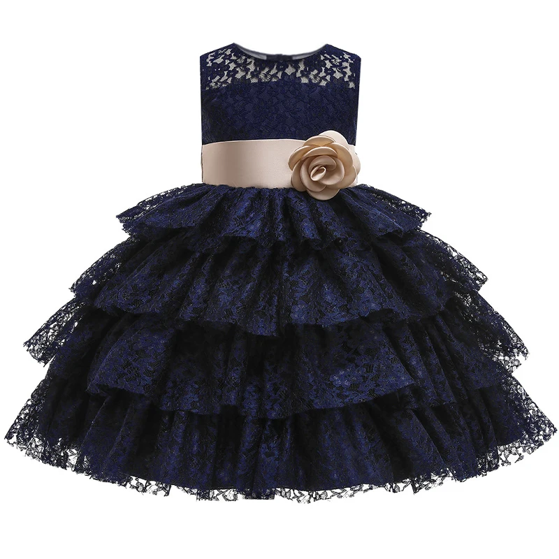 3-10 years old girl Princess Birthday Eucharist banquet dance lace embroidered cake fluffy dress new girl embroidered dress girl