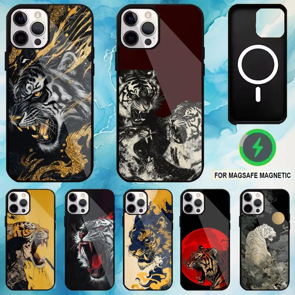 

Mythic Tiger Visions Phone Case For iPhone17,16,15,14,13,12,11 Plus,Pro Max Magnetic For Magsafe Wireless Charging