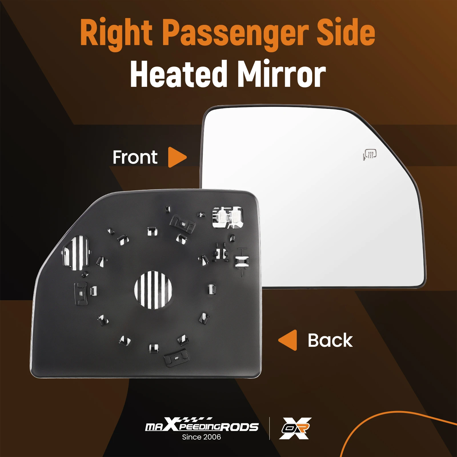 Heated Mirror Glass with Rear Holder For Ford F150 Truck 2015-2020 Ford F250 Super Duty F450 F550 Truck 2017-2019 FL3Z17K707D